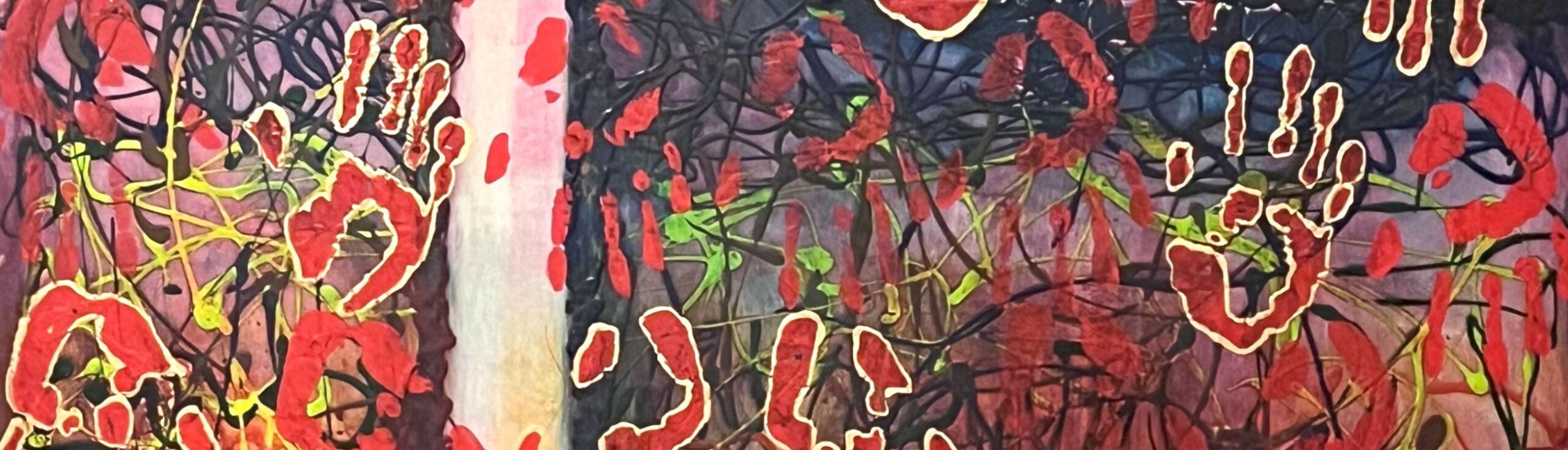 Read and balck hanging earrings